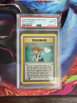 2000 Pokemon 1st Edition Misty’s Wish Rare Trainer Gym Challenge 108/132 PSA 8 - Image 1