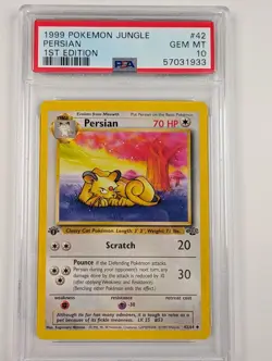 1999 Pokemon Jungle Persian 1st Edition PSA 10 - Image 1