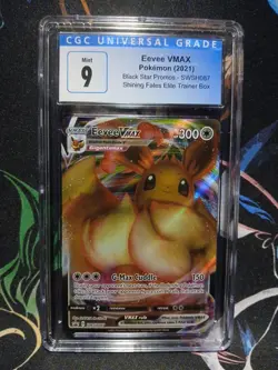 CGC 9 Eevee VMAX Sword & Shield Promo SWSH087 Mint Pokemon Subgrades - Image 1