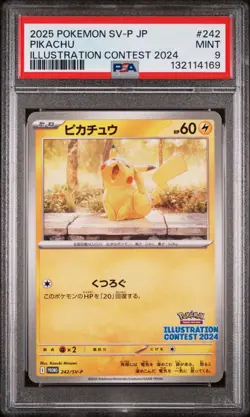 2025 POKEMON JAPANESE SV-P PROMO #242 PIKACHU ILLUSTRATION CONTEST 2024 - Image 1