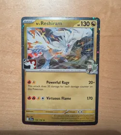 Pokemon TCG N's Reshiram Cosmos Holo Pokemon Prize Pack Series 8 Promo NM - Image 1
