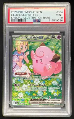2025 Pokemon SV Journey Together - JTG EN #184/159 Lillie's Clefairy ex PSA 9 - Image 1