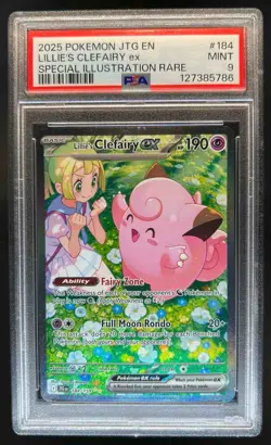 2025 Pokemon SV Journey Together - JTG EN Lillie's Clefairy ex #184/159 PSA 9 - Image 1