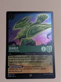 Disney Lorcana Card TCG Diablo Devoted Herald Foil 70/204 Ursula's Return Green - Image 1