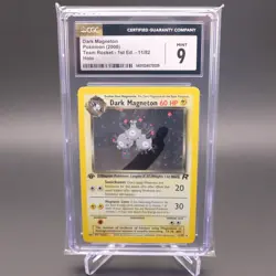 CGC 9 MINT Dark Magneton Team Rocket 1st Edition 11/82 Holo Pokemon Card - Image 1