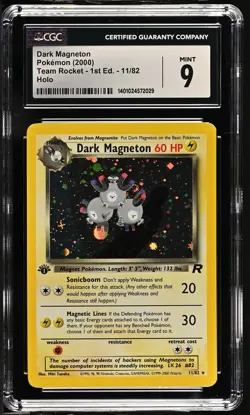 CGC 9 MINT Dark Magneton Team Rocket 1st Edition 11/82 Holo Pokemon Card - Image 3