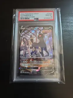 2022 Pokemon SWSH Umbreon V Full Art Brilliant Stars Trainer Gallery TG22 PSA 10 - Image 1
