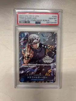 One Piece Card Trafalgar Law ST03-008 Championship Set Promo - PSA 10 GEM MT - Image 2