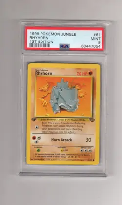 1999 Pokemon Jungle 1st Edition Rhyhorn PSA 9 Mint #61 - Image 1