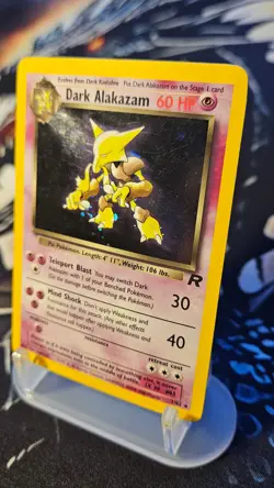 Dark Alakazam 1/82 Holo Rare Team Rocket Vintage Card WOTC Pokemon TCG - Image 3
