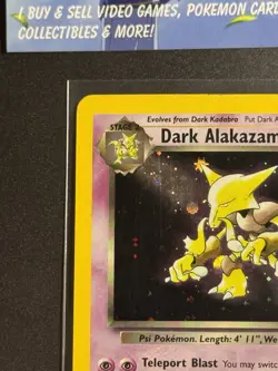 Dark Alakazam - 1/82 Team Rocket Holo Rare - Pokemon Card TCG - Unlimited - Image 3