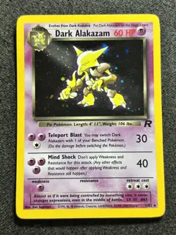 Dark Alakazam 1/82 Team Rocket Holo Rare Pokemon Card WOTC Vintage TCG LP - Image 1