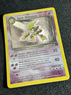 Dark Alakazam 1/82 Team Rocket Holo Rare Pokemon Card WOTC Vintage TCG LP - Image 2