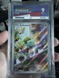 Pokemon TCG Bulbasaur Holo Card Illustration Stellar Crown Rare 143/142 Ace 9 - Image 1