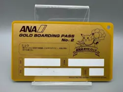 ANA Pokemon Jet Gold Boarding Pass Mew Card 1998 Japanese - Image 3