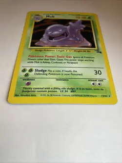 Muk Fossil 13/62 Holo Unlimited Rare 1999 LP Vintage WOTC Pokemon TCG Card - Image 5