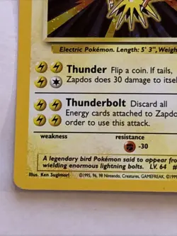 Zapdos 020/130 Base Set 2 Holo Pokemon TCG Awesome Card! - Image 5