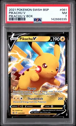 2021 Pokemon Swsh Black Star Promo Pikachu V Pikachu V Box PSA 7 #061 - Image 1
