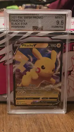Pokemon Pikachu V English Black Star Promo #SWSH061 AGS Graded 9.5 Mint+ - Image 1