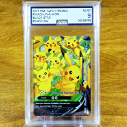 Pokemon SWSH Black Star Promo Pikachu V-Union SWSH142 AGS Mint 9 Full Holo 2021 - Image 1