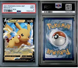 2021 POKEMON SWSH BLACK STAR PROMO #061 PIKACHU V PIKACHU V BOX PSA 9 - Image 2