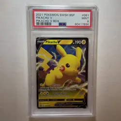 2021 Pokemon Black Star Promo SWSH061 Pikachu V Pikachu V Box PSA 9 MINT - Image 1
