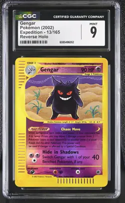 CGC 9 MINT Gengar 2002 Expedition 13/165 Reverse Holo Pokemon Card - Image 1