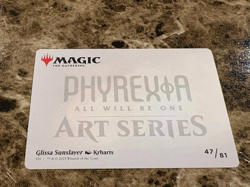 GLISSA SUNSLAYER Magic MTG Phyrexia All Will Be One Art Series Gold - Image 2