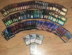 110 MTG Full Art & Retro Frame Basic Land Lot 70 Foil/40 Non Foil + 4 Extra Snow - Image 1