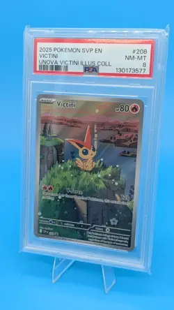 2025 Pokemon SVP Victini Unova Illustration Collection #208 PSA 8 - Image 1
