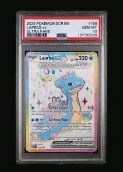 Pokemon 2024 Sv07 Stellar Crown Lapras ex 158/142 Ultra Rare Holo PSA 10 English - Image 1