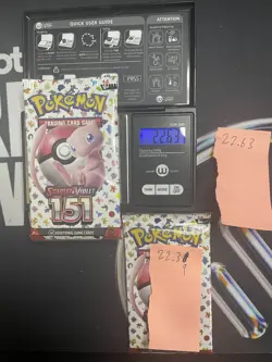 GOD PACKSU 22.63g 22.39g Two HEAVIEST! 151 Pokemon Sealed Booster Packs New - Image 1