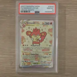 Pokemon Simisear VSTAR Full Art Holo Ultra Rare Crown Zenith GG37/GG70 PSA 10 - Image 1