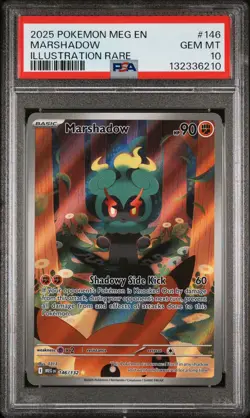 2025 Pokemon Meg En-Mega Evolution #146 Marshadow Illustration Rare PSA 10 - Image 1
