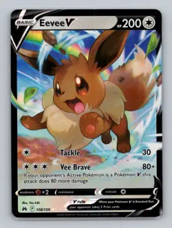 Eevee V 108/159 Ultra Rare Crown Zenith NM Pokemon - Image 1