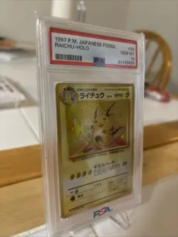 1997 Pokemon Japanese Fossil Raichu Holo PSA 10 Old Label #26 Low Pop Vintage - Image 2