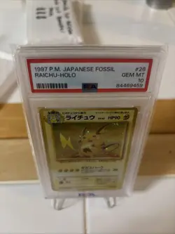 1997 Pokemon Japanese Fossil Raichu Holo PSA 10 Old Label #26 Low Pop Vintage - Image 4