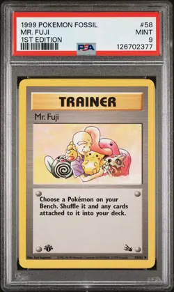 1999 POKEMON FOSSIL 1ST ED #58 MR. FUJI PSA 9 - Image 1
