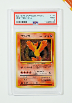 Pokemon PSA 9 Moltres #146 Holo Fossil 1997 Japanese - Image 1