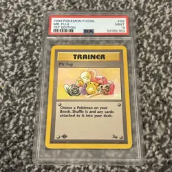 1999 Pokemon Fossil 1st Edition MR. FUJI #58 PSA 9 MINT - VINTAGE WOTC - Image 1