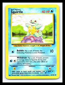 💥 Squirtle # 63/102 | Base Set | Vintage Pokemon 1999 TCG | - Image 1