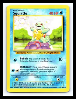 💥 Squirtle # 63/102 | Base Set | Vintage Pokemon 1999 TCG | - Image 1