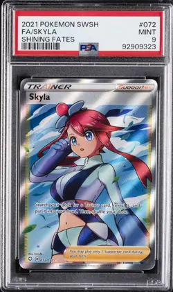 2021 POKEMON SWORD & SHIELD SHINING FATES #072 FULL ART/SKYLA PSA 9 - Image 1