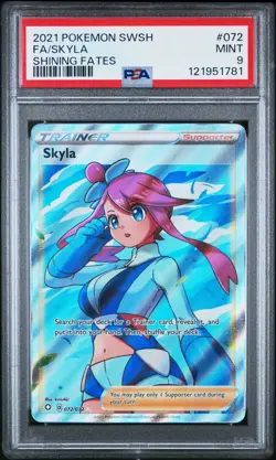 2021 POKEMON SWORD & SHIELD SHINING FATES #072 FULL ART/SKYLA PSA 9 - Image 1
