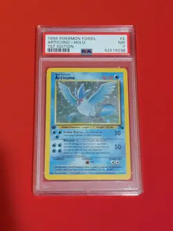 1999 Pokemon Fossil 1st Edition #2/62 Articuno PSA 7 - Image 1