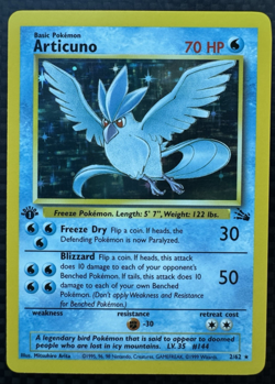 Pokemon TCG First Edition Fossil Holographic Articuno 02/62 Excellent Condition - Image 1