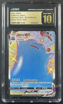 DITTO VMAX CGC 10 PRISTINE 2021 POKEMON SHINING FATES #SV119/SV122 SHINY VAULT - Image 1