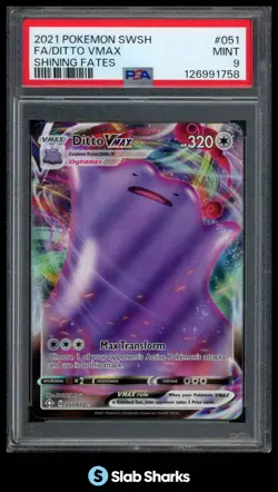 2021 POKEMON SWORD & SHIELD SHINING FATES #051/072 DITTO VMAX PSA 9 - Image 1