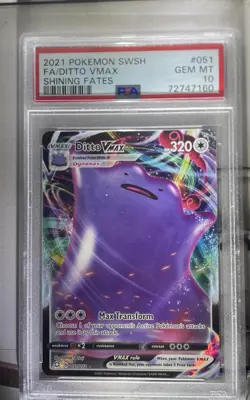 2021 Pokemon Shining Fates DITTO VMAX #051/072 SWSH Full Art GEM MINT PSA 10 - Image 1