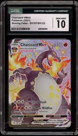Pokemon Charizard VMAX Shining Fates Full Art #SV107 CGC 10 Gem Mint - Image 1